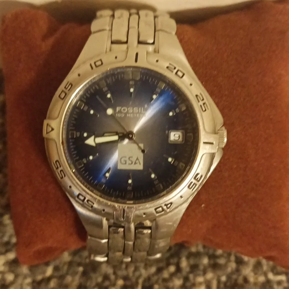 Fossil PR 5187 blue face GSA mens watch